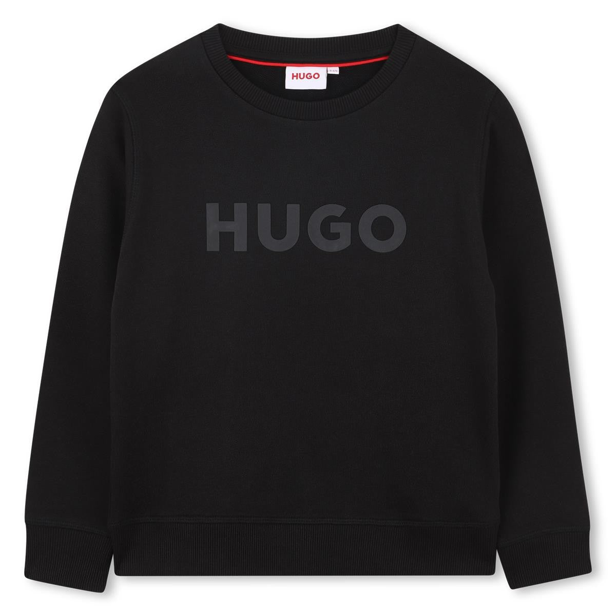 Hugo - Black Sweatshirt om "Hugo" in reliëf af te drukken