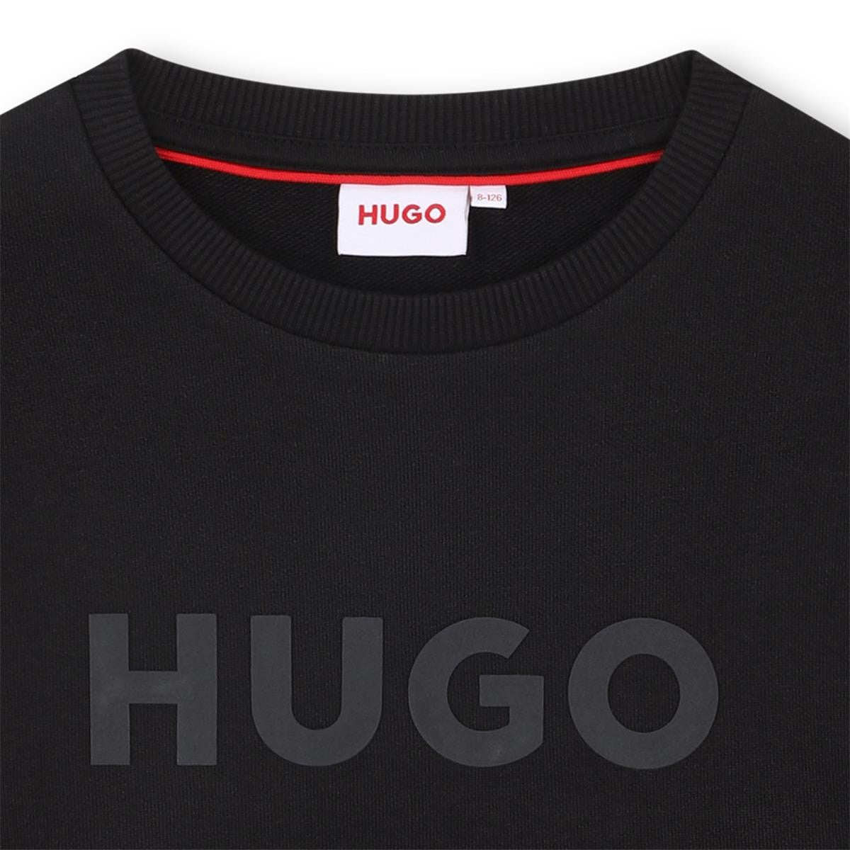Hugo - Black Sweatshirt om "Hugo" in reliëf af te drukken