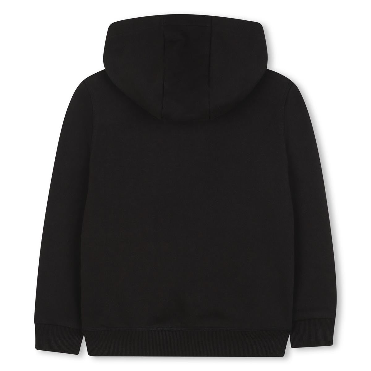 Hugo - Zwart sweatshirt met capuchon met Kangarou & Stacked Logo Pocket in Relief