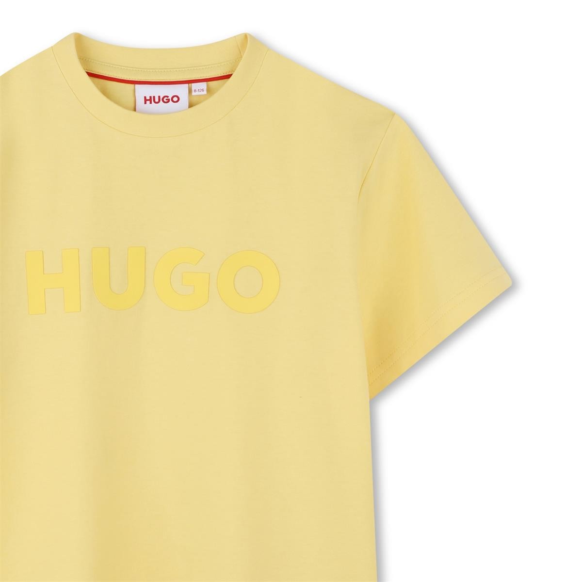 Hugo - Yellow T -shirt met Hugo Print in Relief