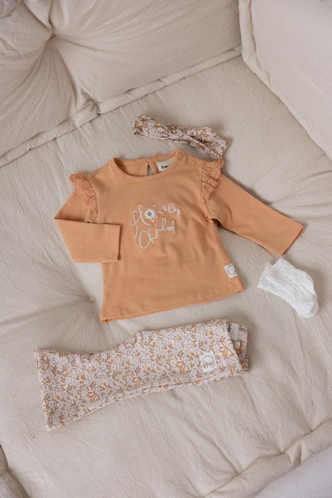 Feetje - Flower Field Abrikoos T -shirt