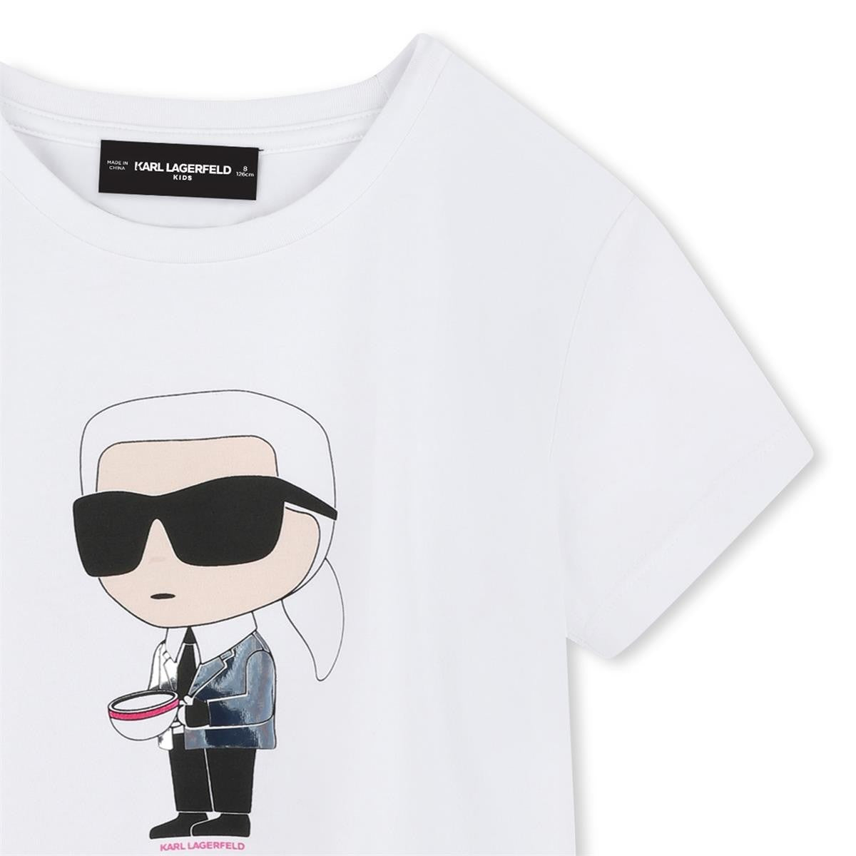 Karl Lagerfeld - T-shirt blanc avec pop Karl