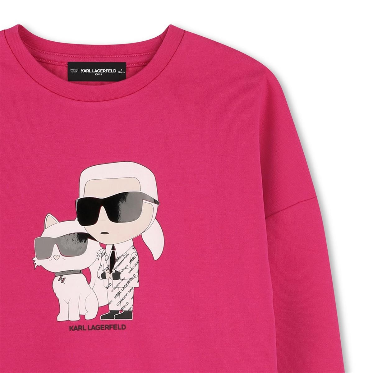 Karl Lagerfeld - Tagada Pink Sweatshirt mit Illustrationen auf der Vorderseite