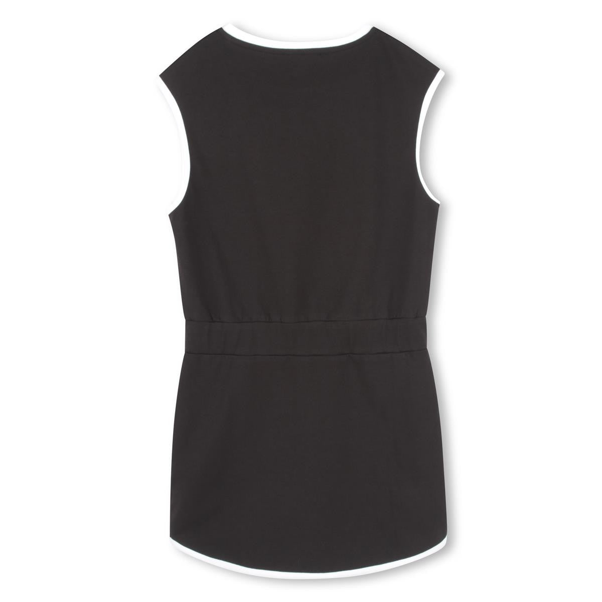 Karl Lagerfeld - Robe noire élastiquée à la taille avec poches sur le côté & inscription