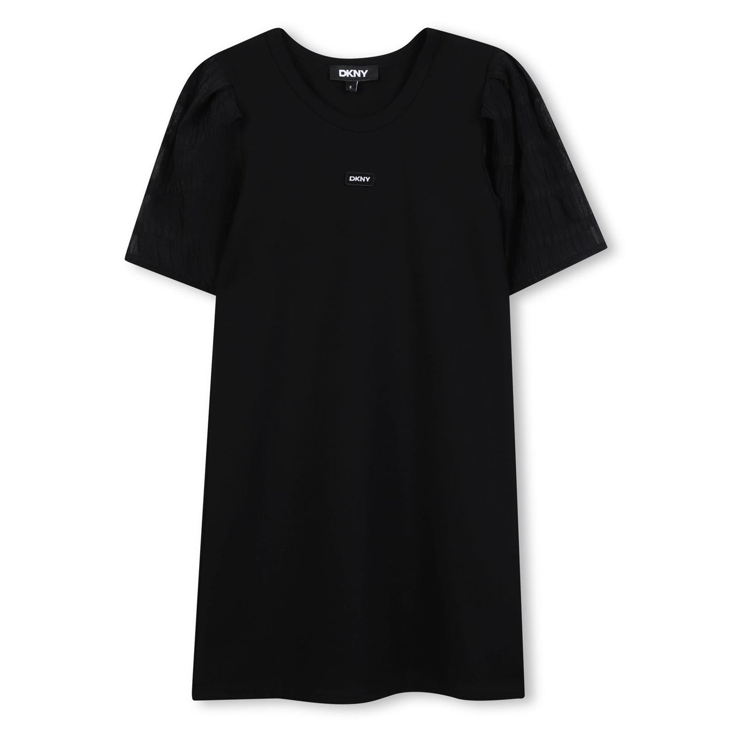 DKNY - Robe noire en milano avec manches en voile