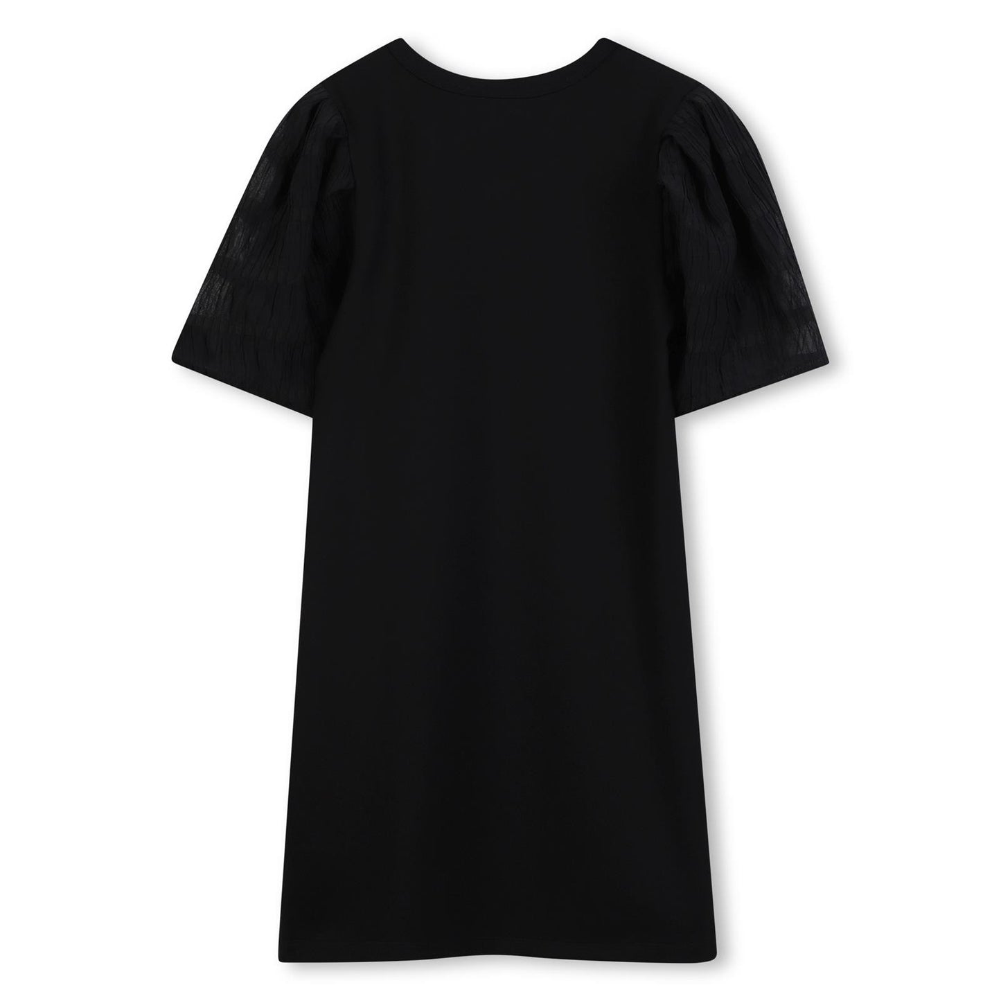DKNY - Robe noire en milano avec manches en voile