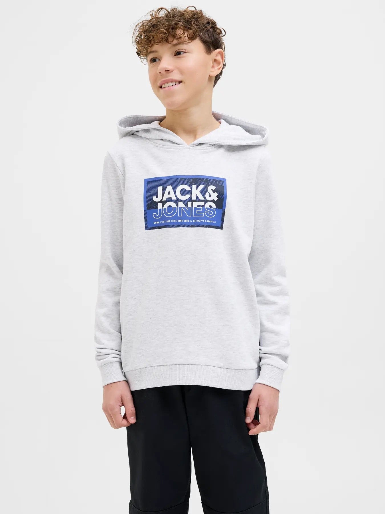 Jack&Jones - Sweat à capuche white melange JJCOLOGAN