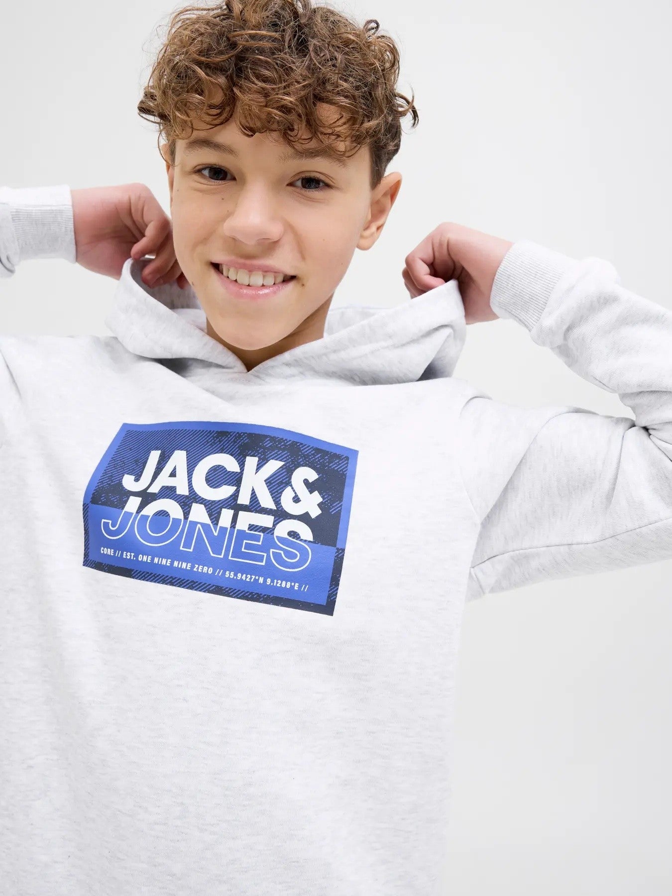 Jack&Jones - Sweat à capuche white melange JJCOLOGAN