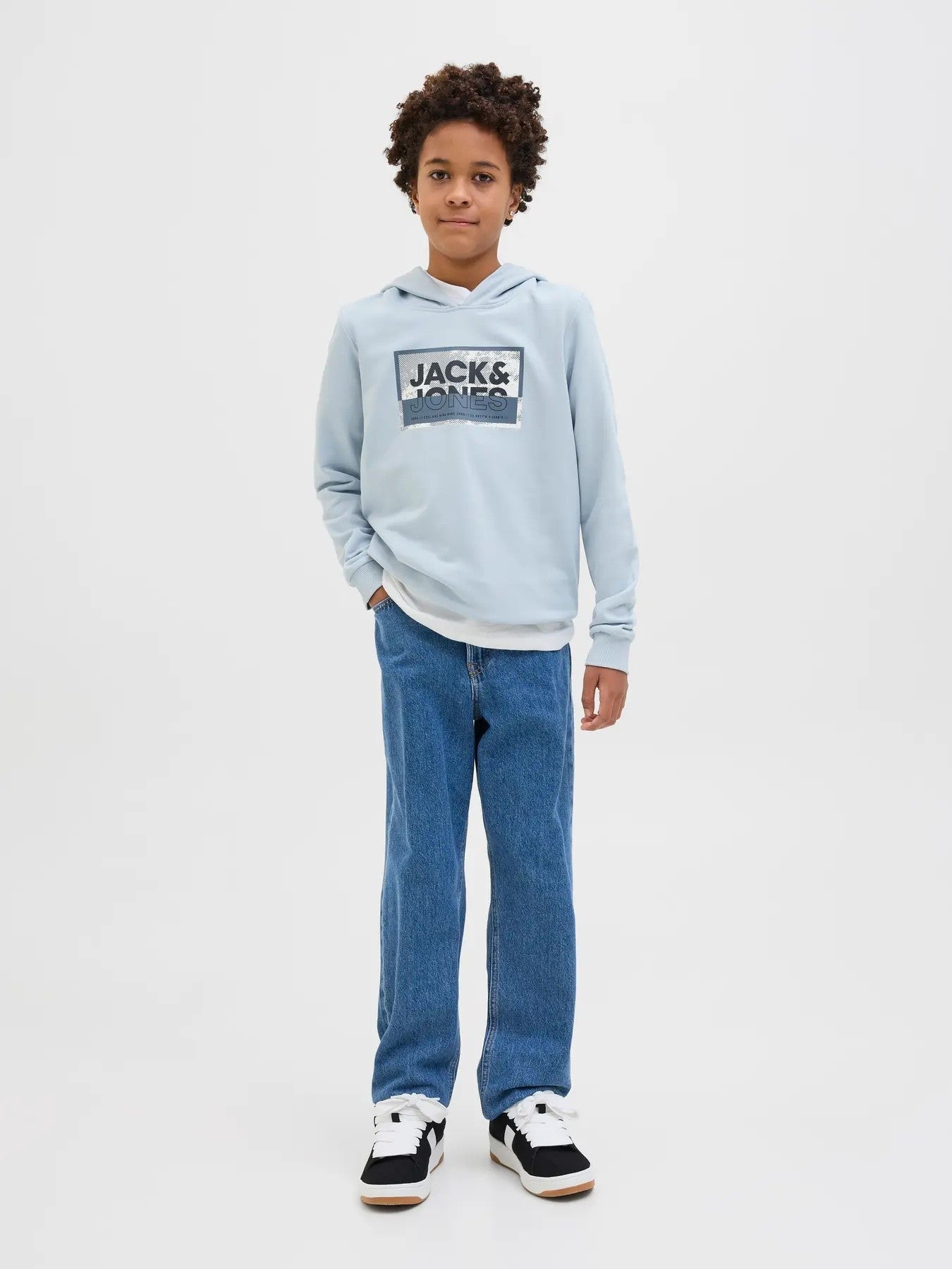 Jack & Jones - gedämpfter Blue Jjcologan Hoodie