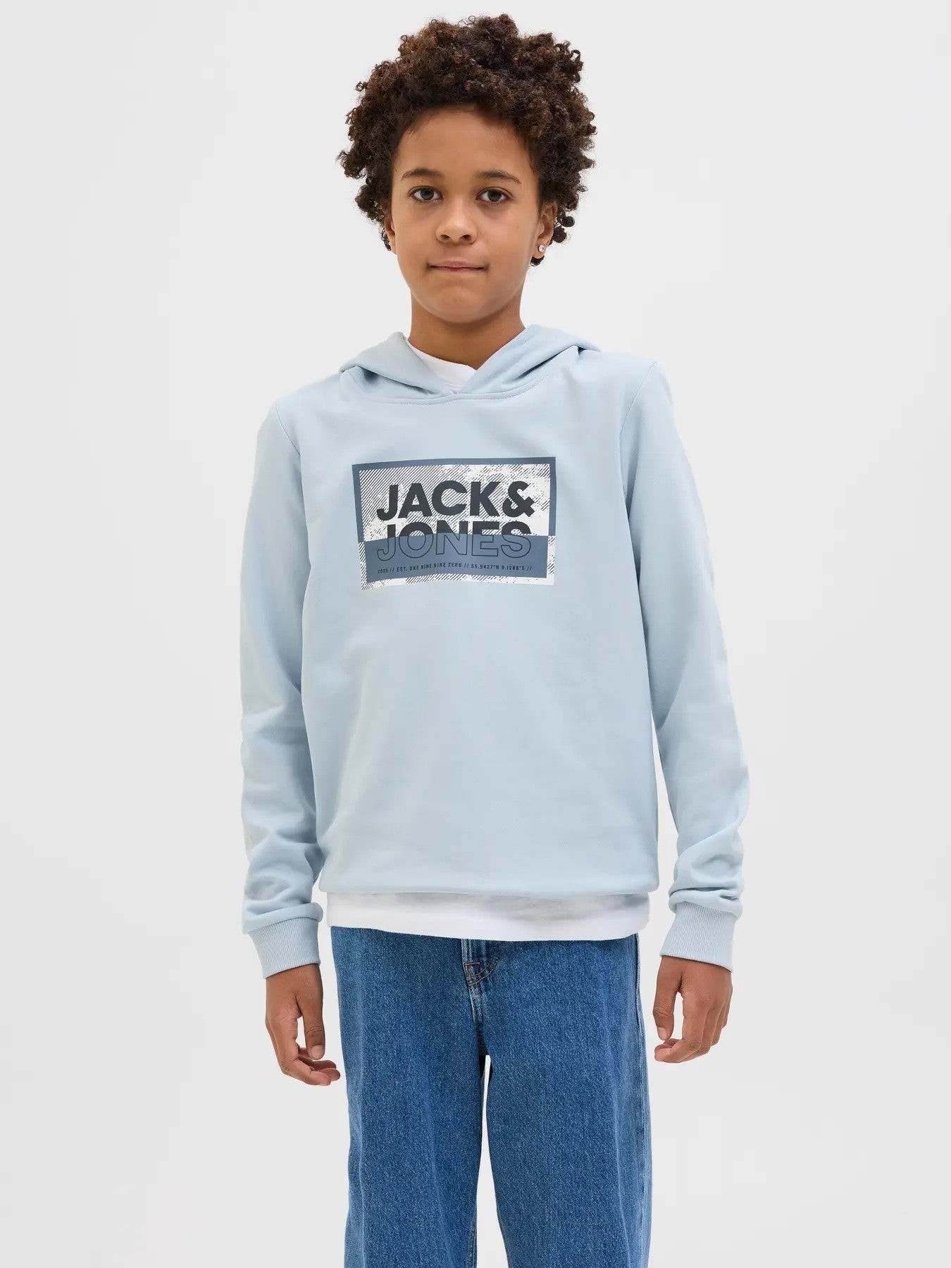 Jack & Jones - gedämpfter Blue Jjcologan Hoodie