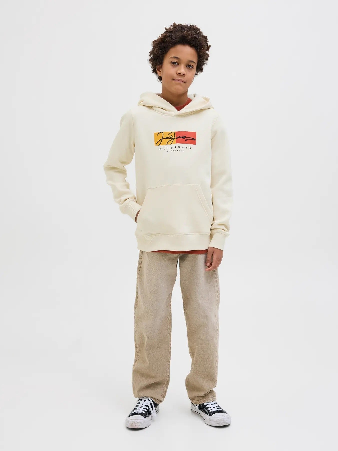 Jack & Jones - Antike Kapuzen -Sweatshirt White Jorfrederiksberg