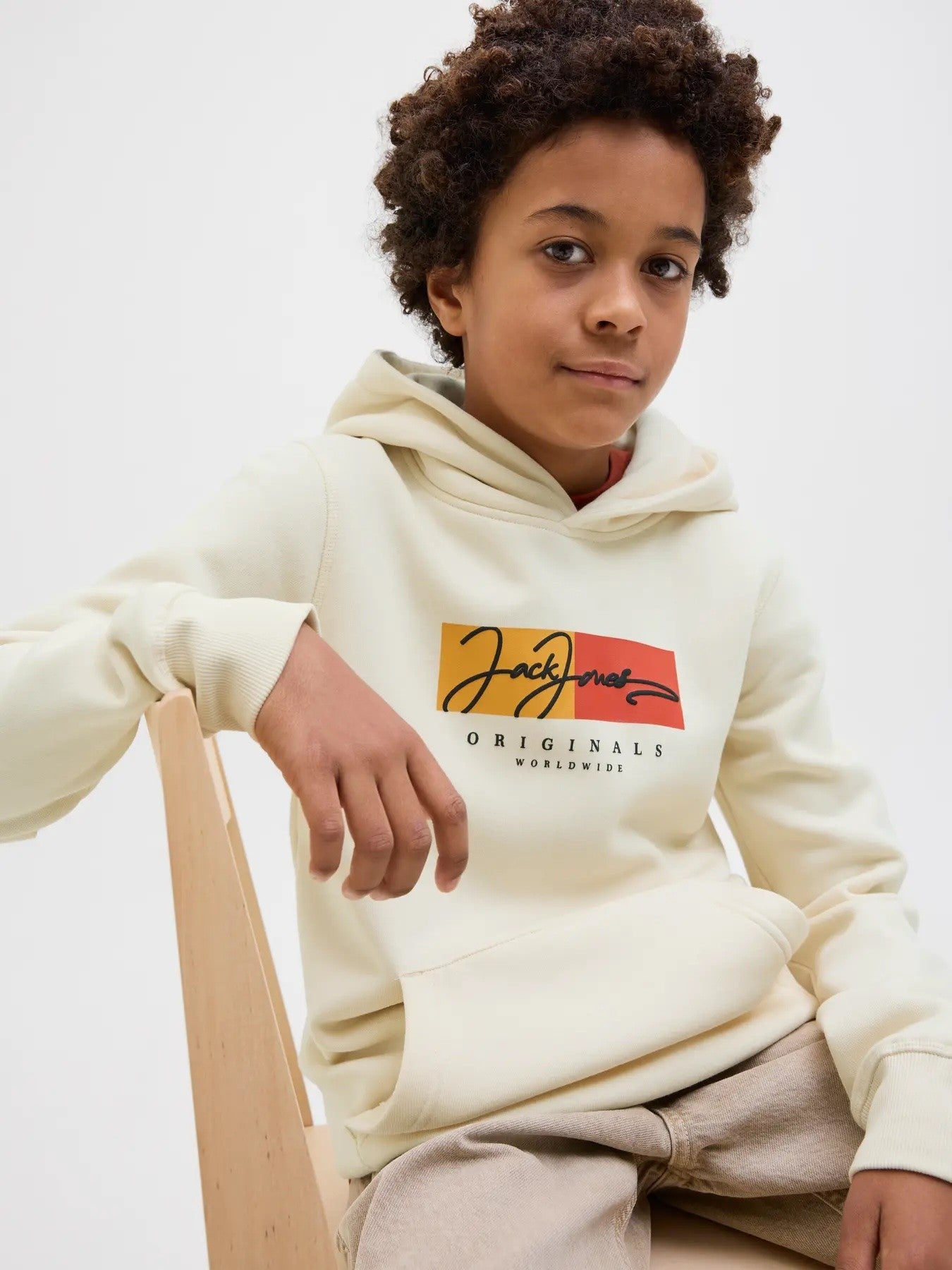 Jack & Jones - Antike Kapuzen -Sweatshirt White Jorfrederiksberg