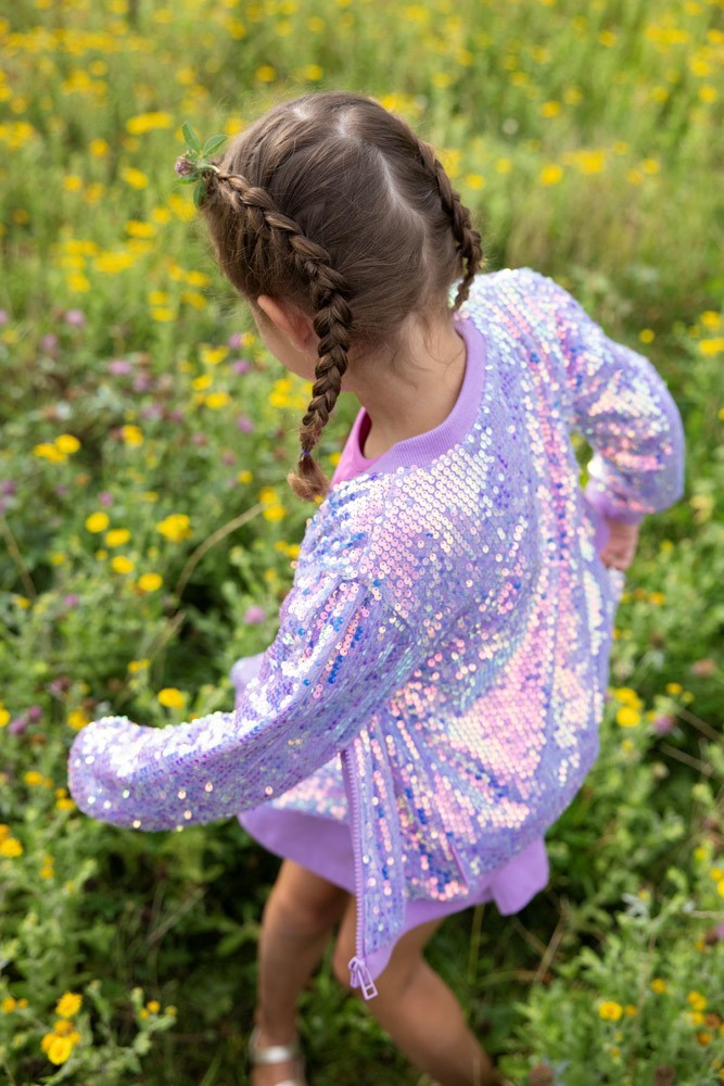 Jubel - bomber in pailletten lila picknick perfect