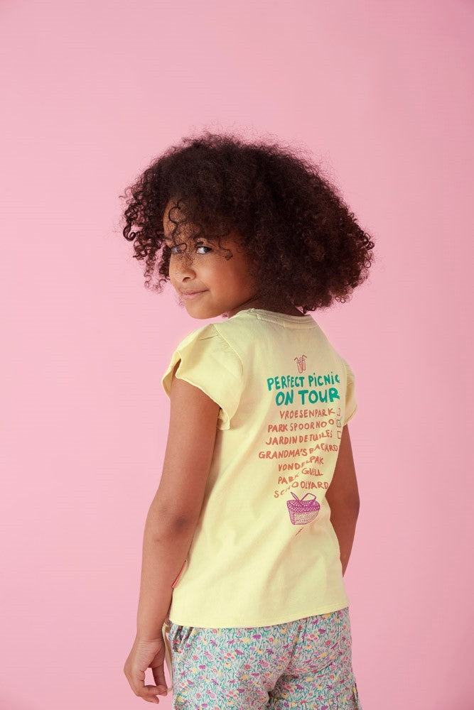 Jubel - gelb t -Shirt Backprint Picknick perfekt