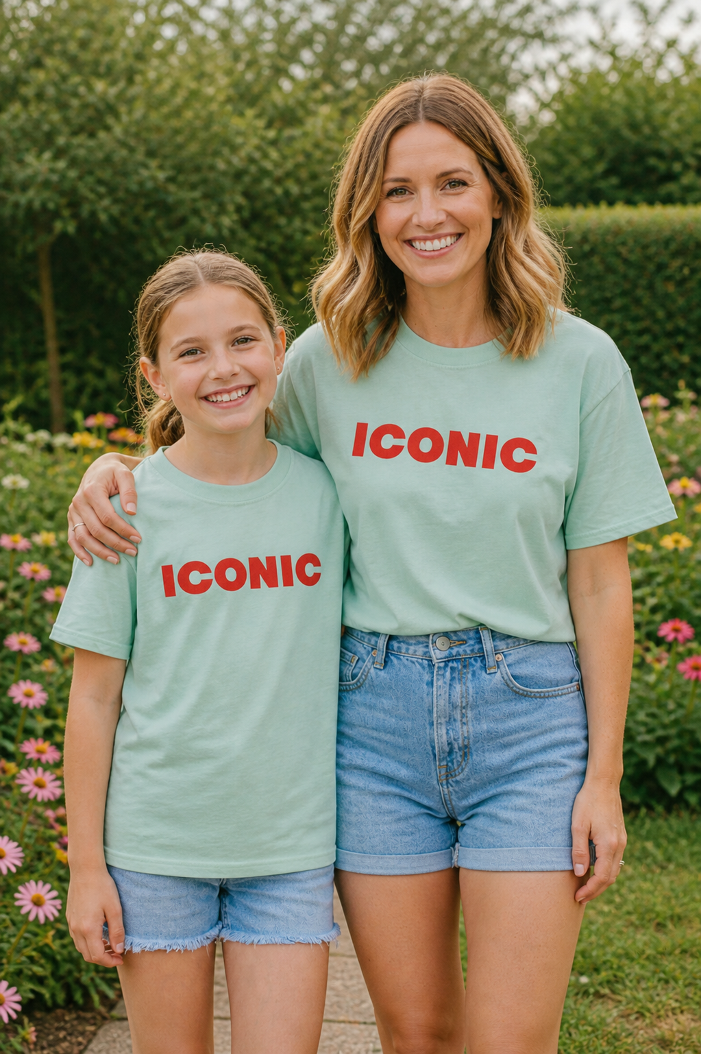 Moeder & Dochter - ICONISCH mintgroen t-shirt