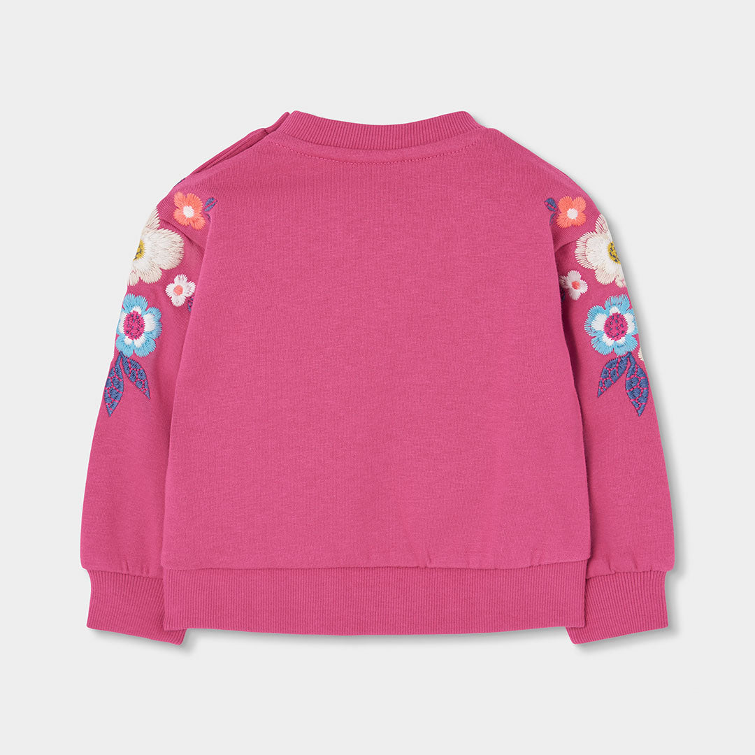 Boboli - Sweat fuchsia en molleton FLOWERS