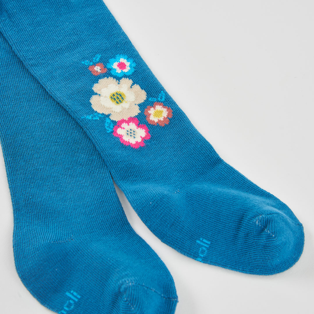 Boboli - Collant turquoise FLOWERS
