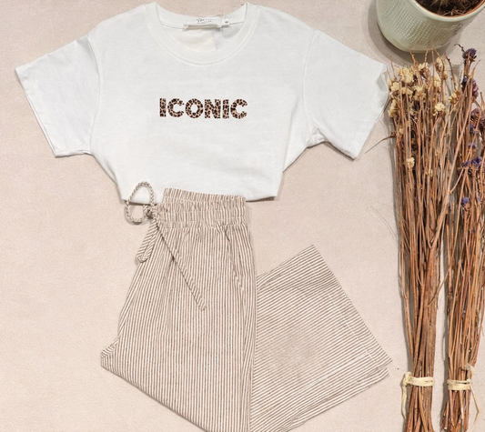 Mère & Fille - T-shirt banc & léopard ICONIC