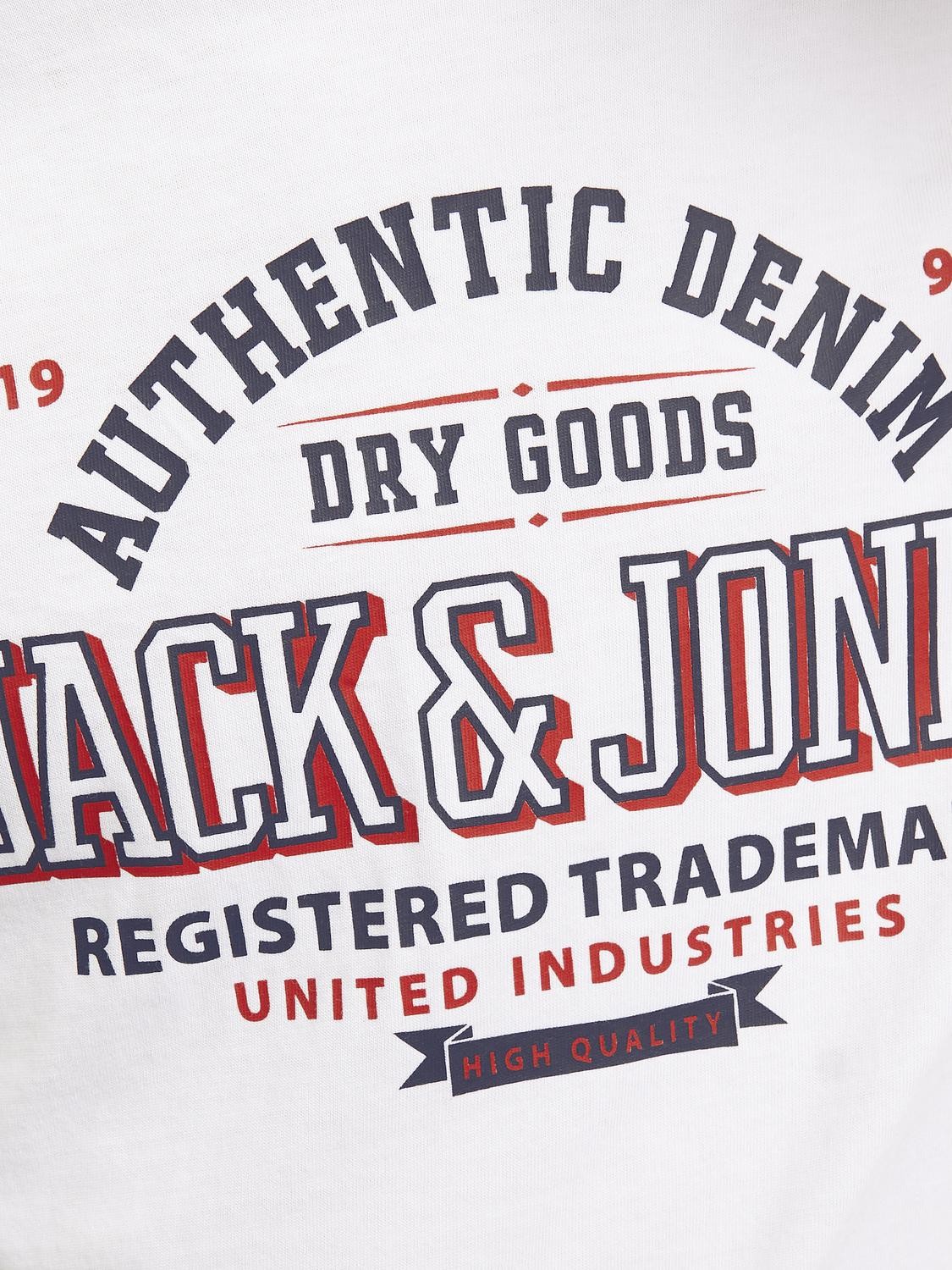 Jack & Jones - Jjelogo White & True Red T -Shirt