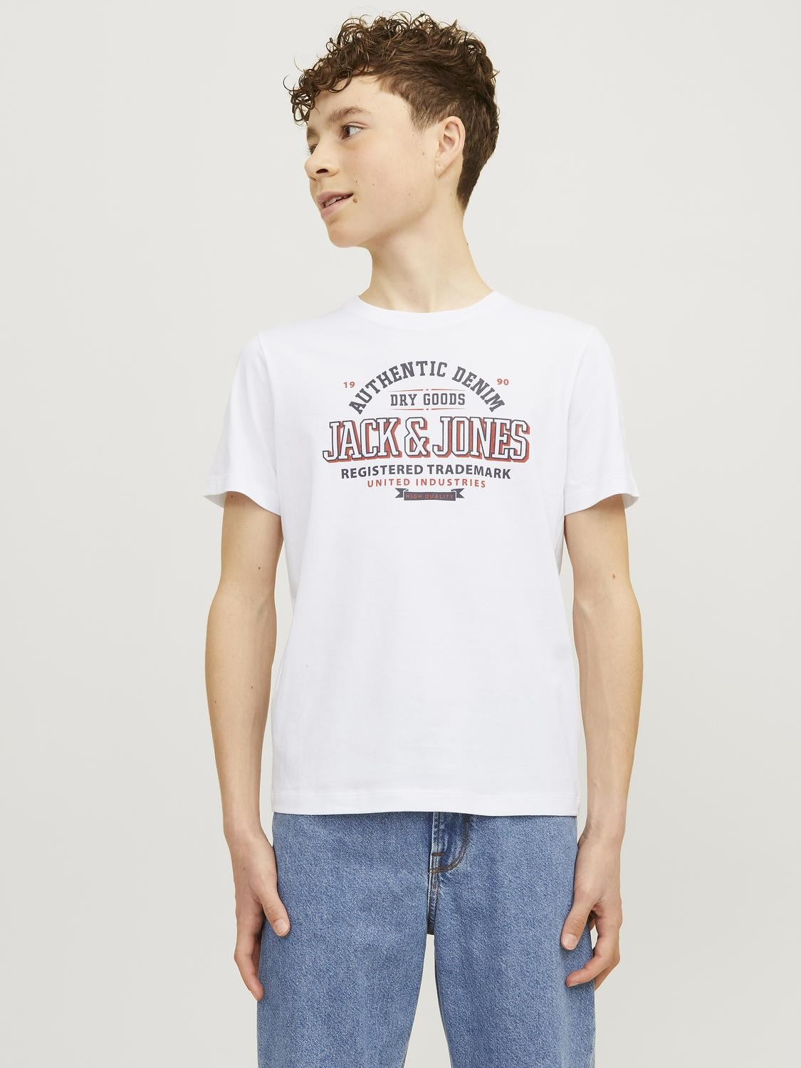 Jack & Jones - Jjelogo White & True Red T -Shirt