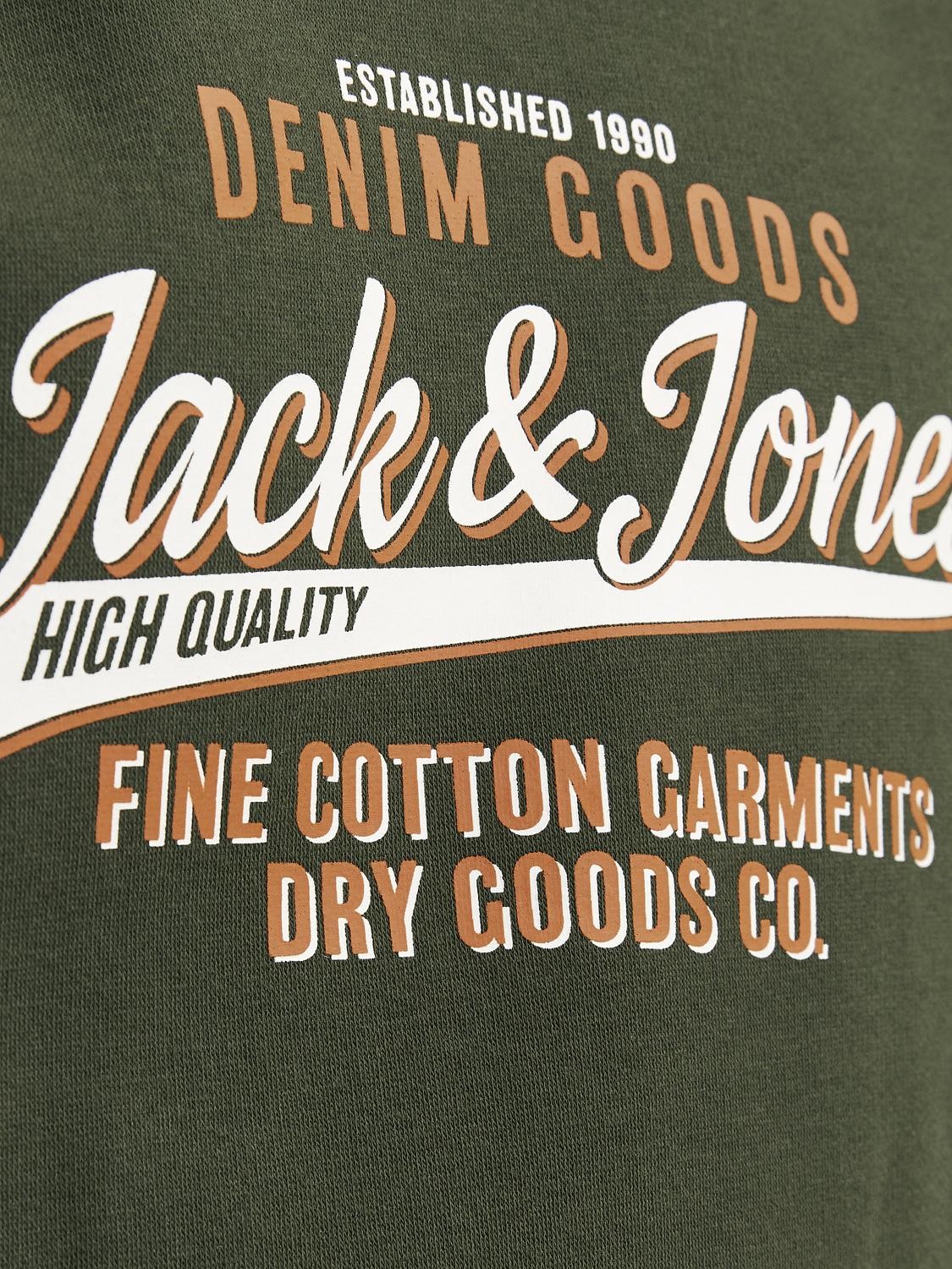 Jack&Jones - Sweat à capuche JJELOGO Kombu Green