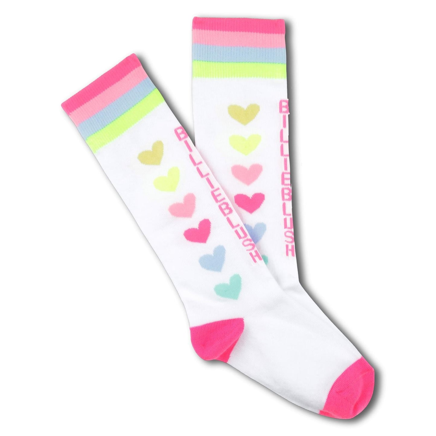 Billieblush - Chaussettes hautes blanches • Motif coeur
