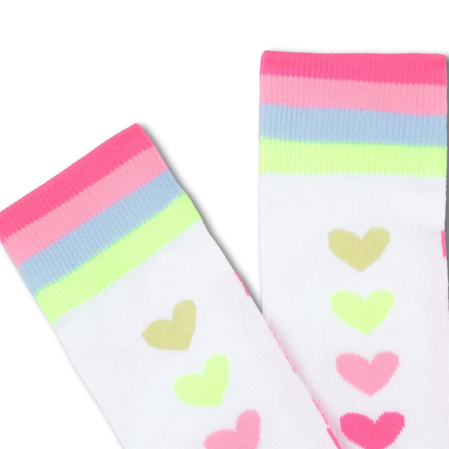 Billieblush - Chaussettes hautes blanches • Motif coeur