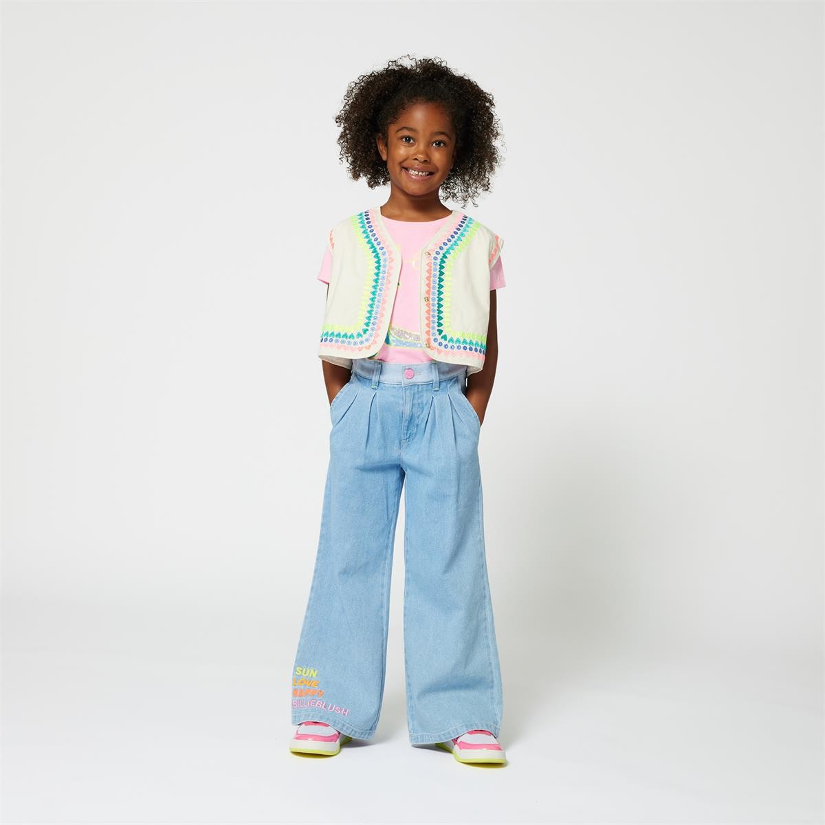 Billieblush - Pantalones de mezclilla grandes • Sol - Amor y feliz