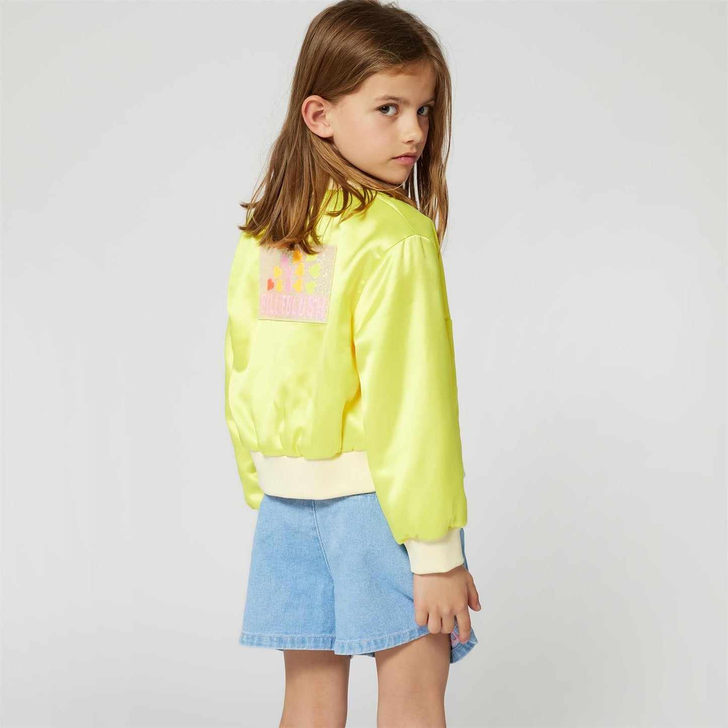 Billieblush - Blouson satiné & badge pailleté au dos