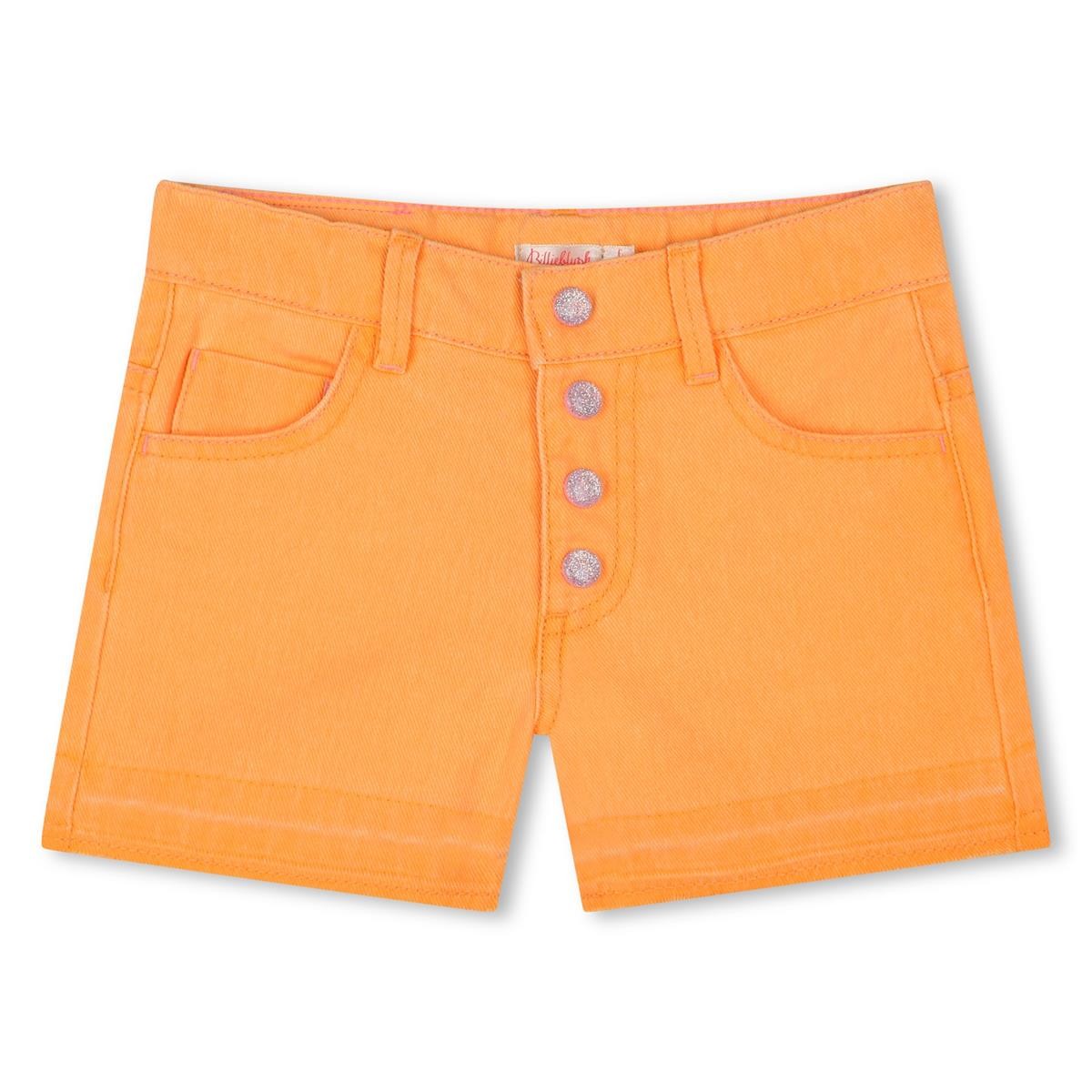 Billieblush - Oranje denim shorts met een paillettenzak