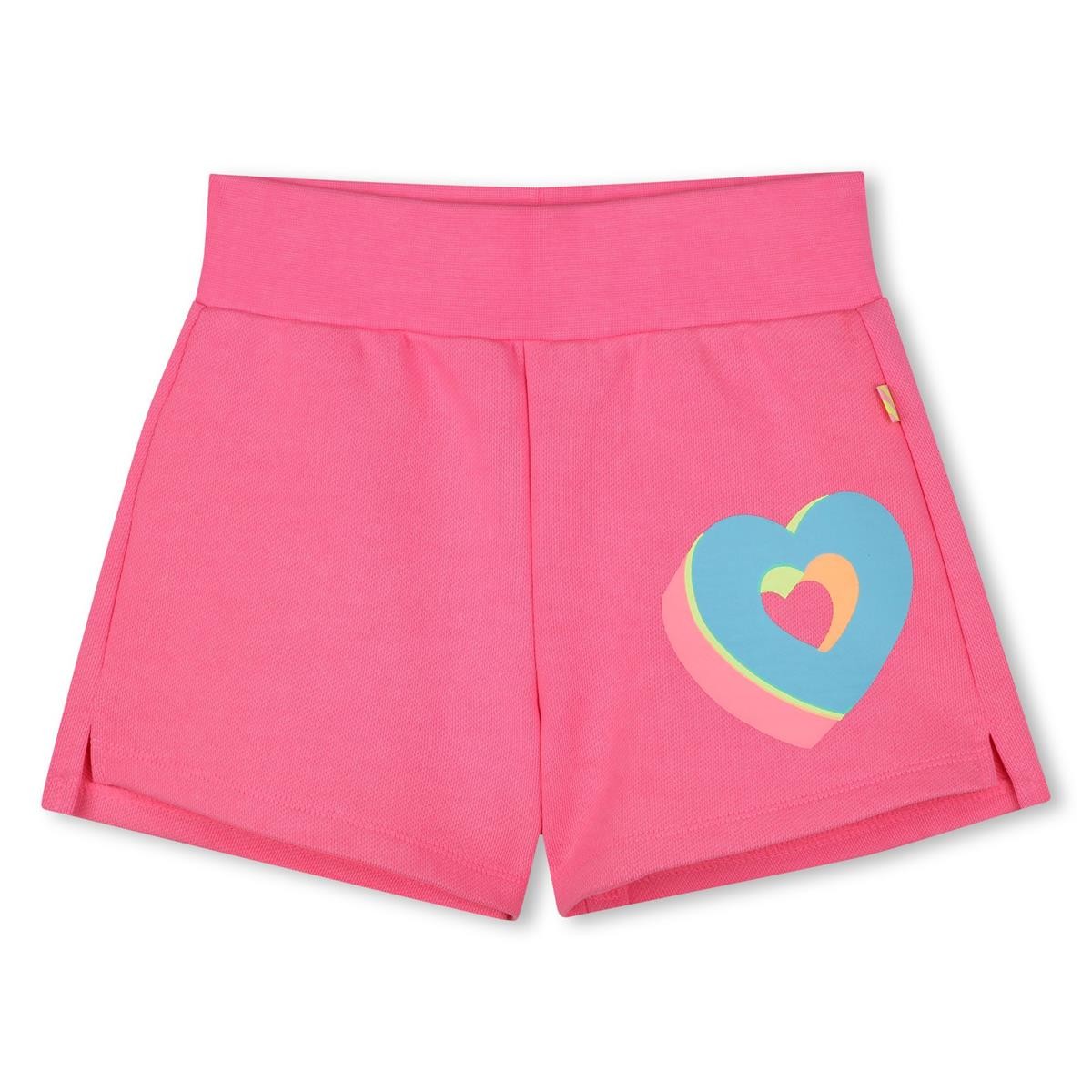 Billieblush - Pink Fleece Shorts & Heart Illustration