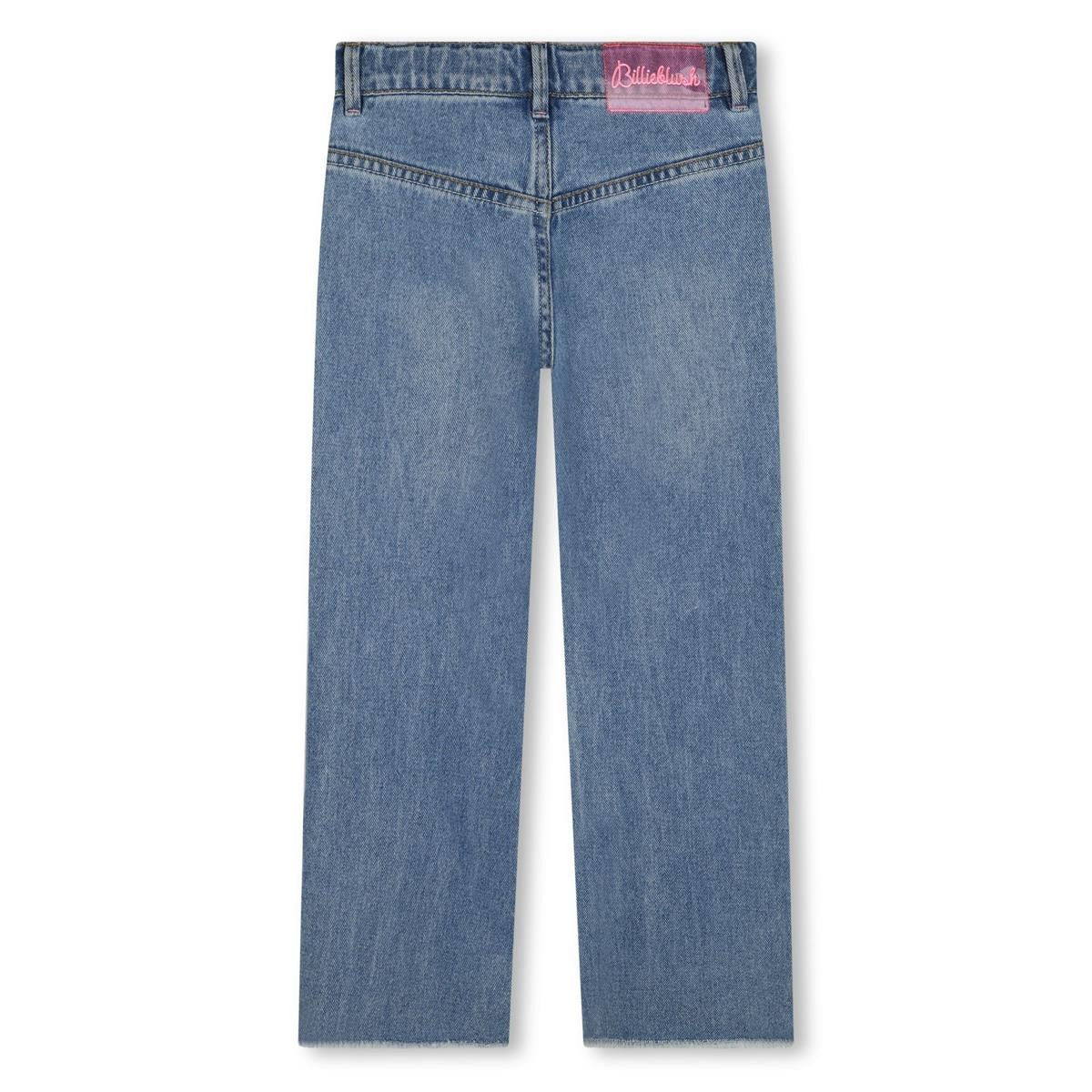 Billieblush - rechte broek in denim en voorzakken in pailletten