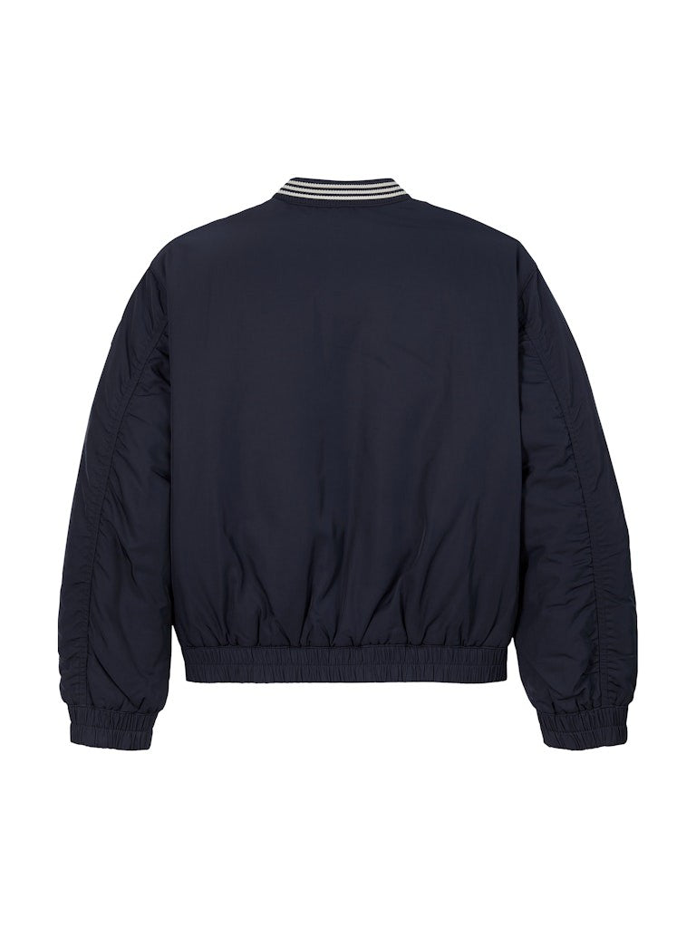 Tommy Hilfiger - Bomber universitaire en satin navy Varsity Sateen