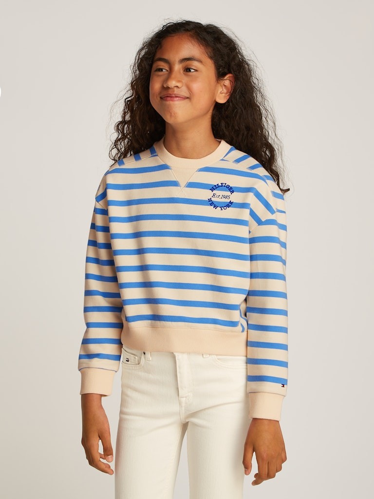 Tommy Hilfiger - Sweat rayé • Calico Base Blue Spell Stripe