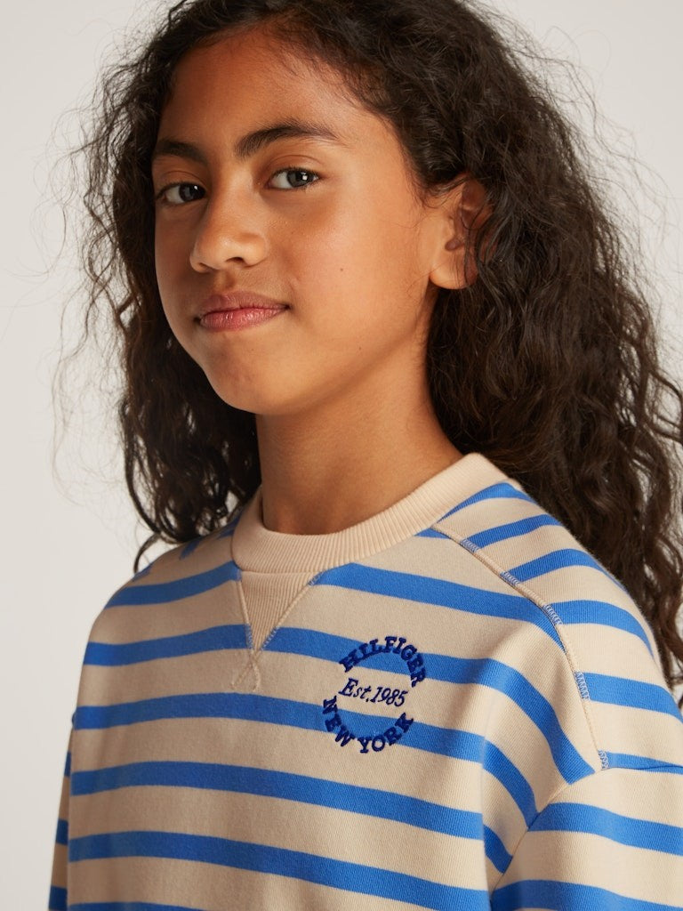 Tommy Hilfiger - Sweat rayé • Calico Base Blue Spell Stripe