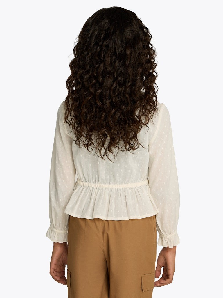 Tommy Hilfiger - Dobby -Bluse mit Kaliko -Rüschen