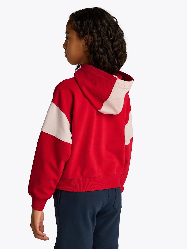 Tommy Hilfiger - Sweat à capuche Varsity Colorblock Red Hot