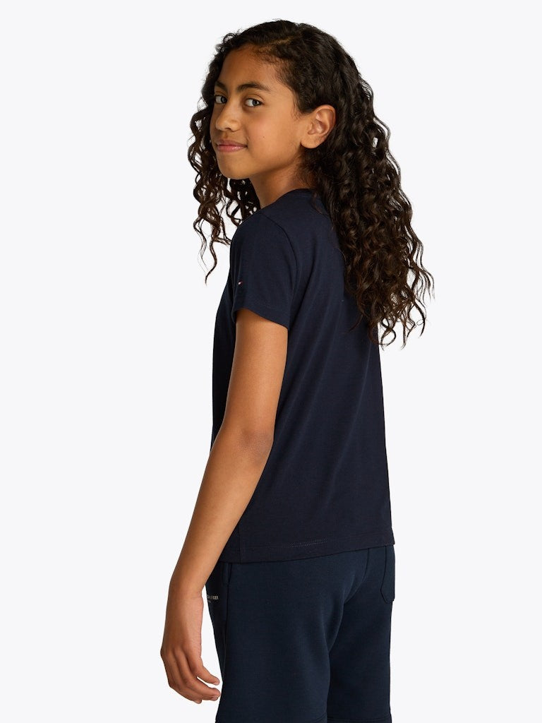 Tommy Hilfiger - T -Shirt Varsity reguläre dunkle Nacht Marine & rote Registrierung