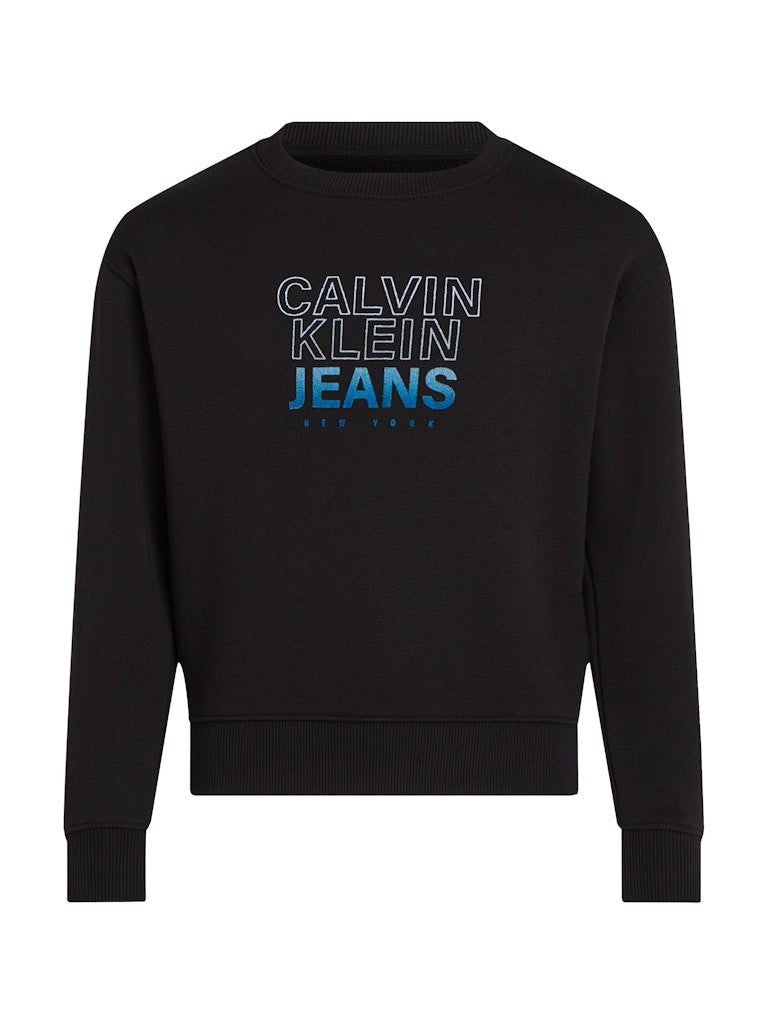 Calvin Klein - Sweat noir Gradient Flock Logo