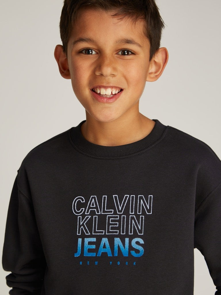 Calvin Klein - Sweat noir Gradient Flock Logo