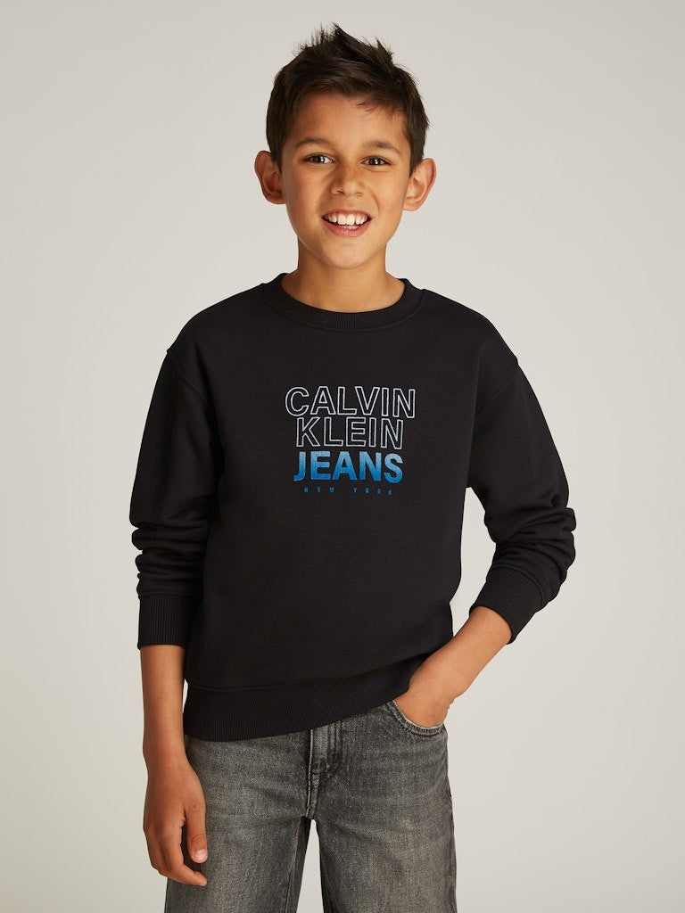 Calvin Klein - Sweat noir Gradient Flock Logo