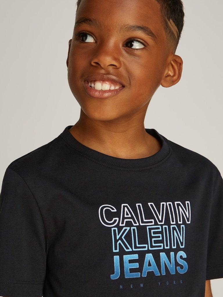 Calvin Klein - T-shirt noir Gradient Flock Logo