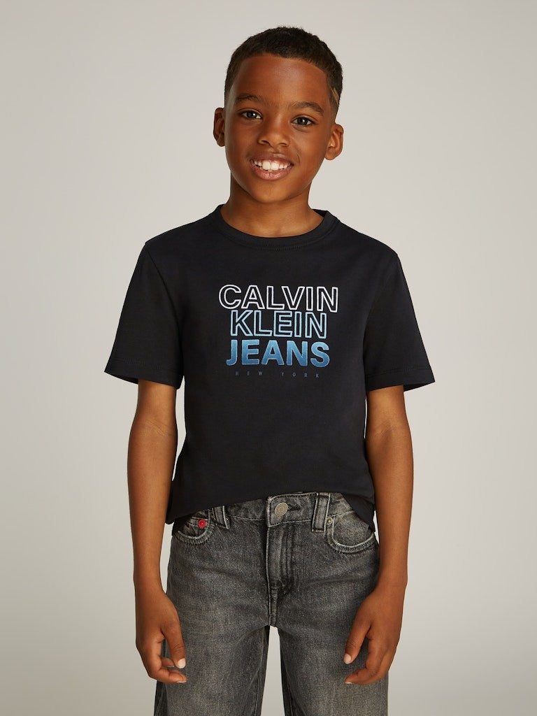 Calvin Klein - T-shirt noir Gradient Flock Logo