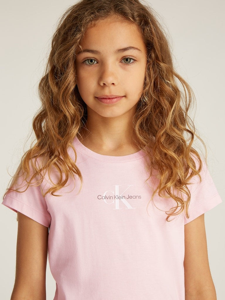 Calvin Klein - T-shirt Chalk Pink micro monogram