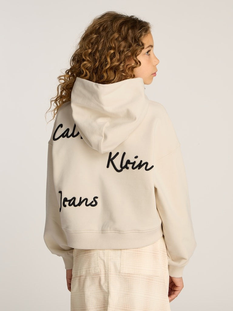Calvin Klein - Sweat à capuche Turtledove Backprint