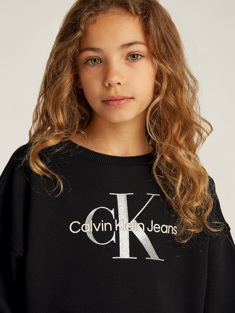 Calvin Klein - Sweat noir glitter monologo