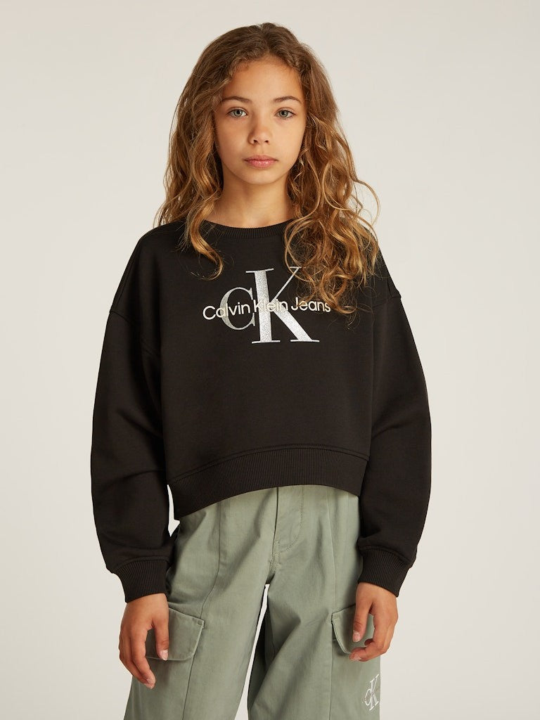 Calvin Klein - Sweat noir glitter monologo