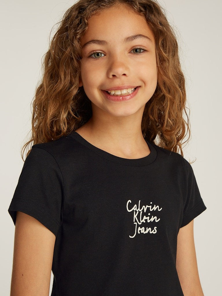 Calvin Klein - black handwriting logo t -shirt