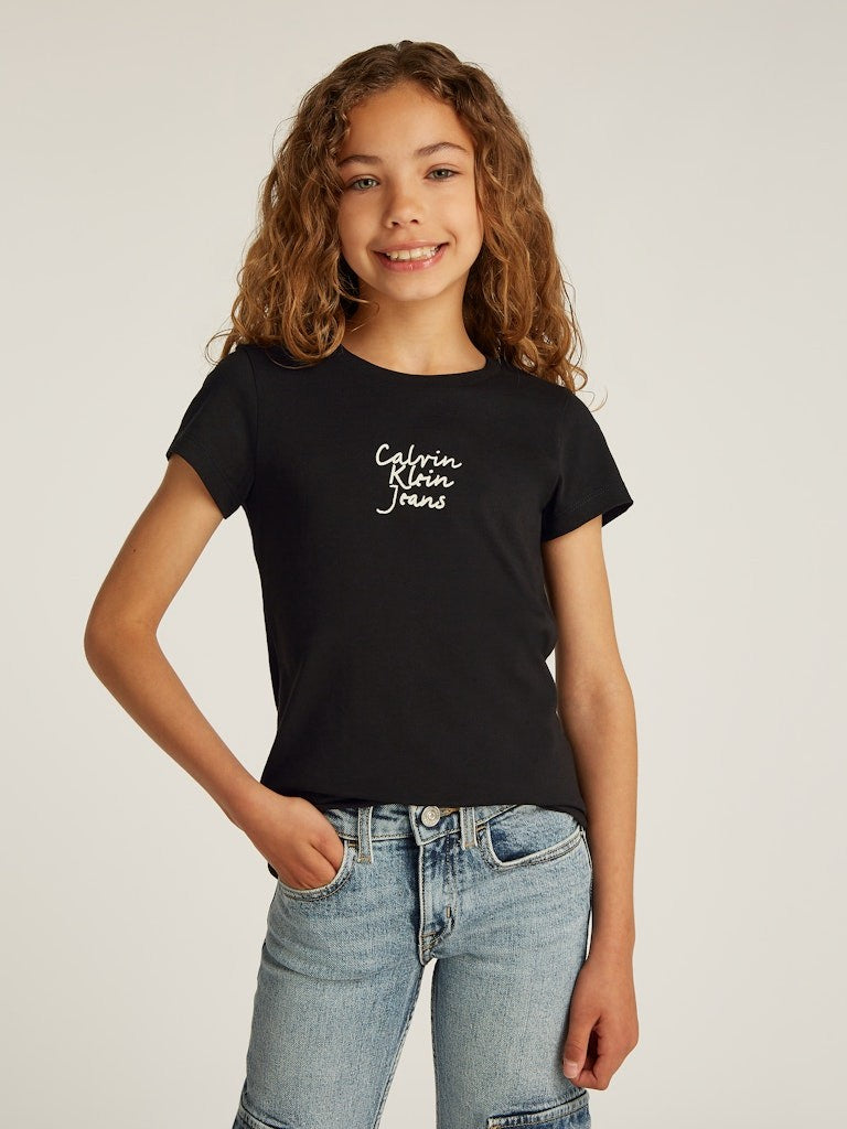 Calvin Klein - black handwriting logo t -shirt