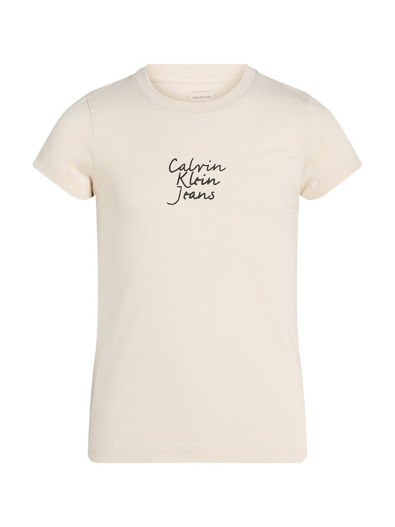Calvin Klein - T-shirt Turtledove handwriting logo